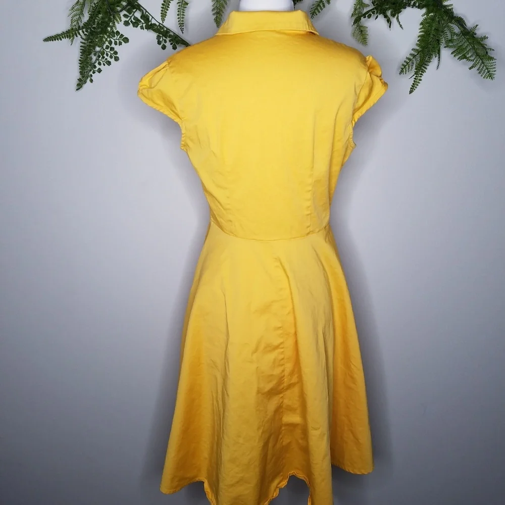 Yellow Ruffle Button-Up Dress - Picture 4 of 5